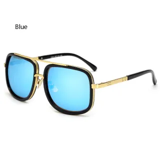 Óculos de Sol Masculinos Quadrados com Armação de Metal - C3