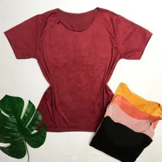 15 cores de blusinha feminina em suede, escolha todos os tamanhos - Terracota