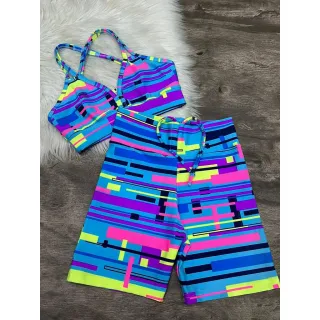 Top com Alça Dupla + Conjunto Fitness Short Com Cordão - 2