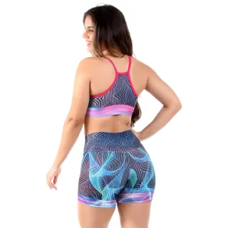 Conjunto fitness com estampa sublimada - Top e bermuda - ESTAMPA-N° 4