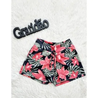 Kit Malha Estampada 3 Shorts Feminino - Dia a Dia - M