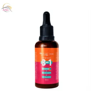 Max Love Sérum Facial Vitamina C + Rosa Mosqueta + Ácido Hialurônico 30ML - 3 Em 1 - Único