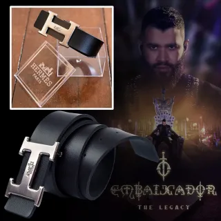 Envio Imediato: Cinto de Couro com Fivela em Metal Preta ou Prata - Várias Marcas - HB