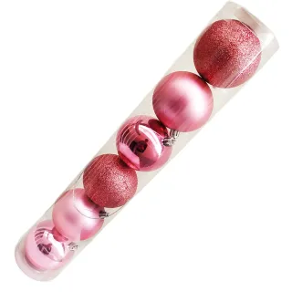 Grande Bola de Natal Decorar Árvore Rose - Kit com 8cm - Único