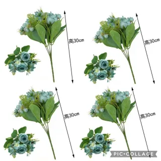 Flores Artificiais Rosa Cabeças Peônia MT1113-5 - Decoração - Kit com 3 unidades - LILAS