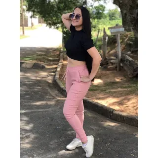 Pronta Entrega Calça Jogger Feminina Blogueira Cintura - Marinho
