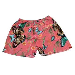 Estampa Flores Plus Size Shorts Feminino Viscose Malha Fria Fresquinha Verão - G2