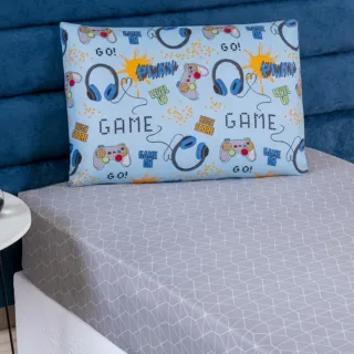 Decoração Quarto Lençol Solteiro Infantil Astronauta Menino com Fronha - 2 Peças - game