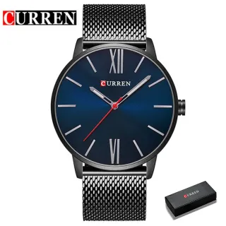 Relógio de Moda Curren Ouro Quartzo Masculino - black grey