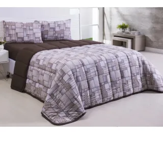 Promoção - Edredom Casal Estampado Dupla Face Lindo Padrão - 5 peças - Floral