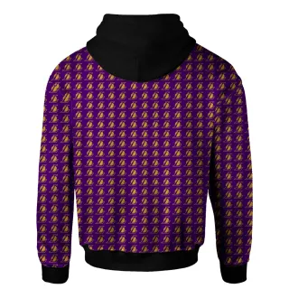 Estampa Roxa Basquete Moletom Unissex Full Print Fechado - Preto/Roxo