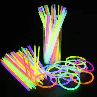 Pulseira Neon Fluorescente Tubo - 50 Unidades para Festas e Baladas - Único