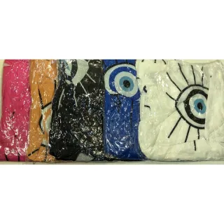 Vestido de praia feminino chiffon túnica olhos azuis confortável - Raryel - Amarelo