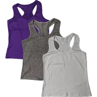 Kit Feminino com 5 Blusinhas Regatas para Academia e Fitness - GG