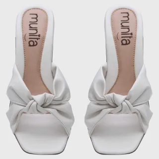 Sandália Tamanco Feminino Bico Quadrado Salto -26.05 - Nude