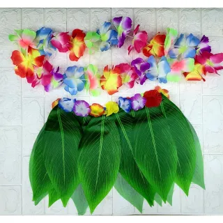 Fantasia Kit Luxo Havaiano para Festa de Carnaval e Casamento - Único