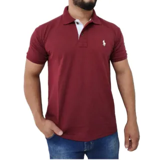 Kit de 5 camisas masculinas polo em piquet de algodão - cores e marcas variadas - P