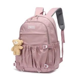 Grande Mochila Passeio Faculdade + Pingente Ursinho (3137) - Azul ❄️