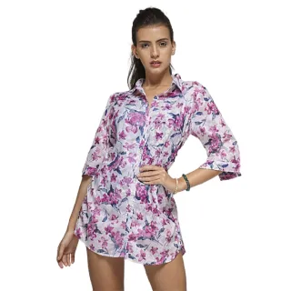 Camisa Feminina Botão Bata Camisão Saida de Praia - Cor 9 - Marrom