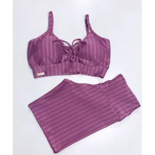 Conjunto fitness feminino com top de regulagem e short 3D para academia - Conjunto Azul Bic