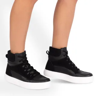 Conforto Leve Cano Alto Tênis Feminino Casual A122 - Preto