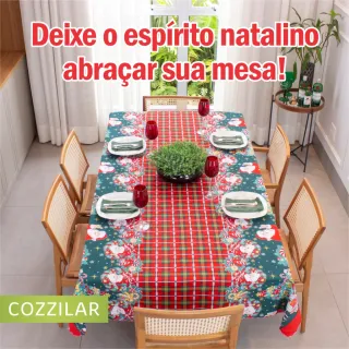 Toalha de Mesa Importada Natalina Luxo Retangular 2,10m x 1,50m - Modelo 9