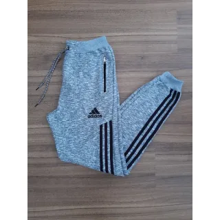 Top Calça Jogger Masculina de Moletom Premium com Bolso Zíper - Cinza Claro