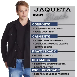 Linha Premium Jaqueta Jeans Masculina HNO - M