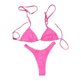 Lançamento Premium Neon Cortininha Fio Dental Biquini - Azul