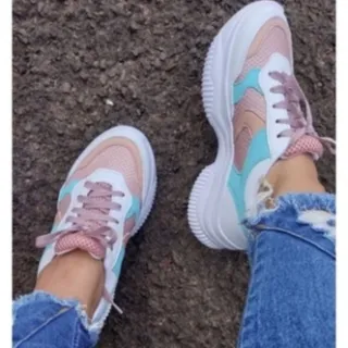 Lançamento Tênis Feminino Colorido Blogueira Búfalo - Azul Marinho