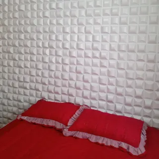 Painel 3D Revestimento Parede Gesso Luxo - Kit com 10 Placas - Estrela Preta