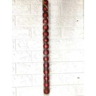 Bola Lisa Fosca Glitter 6cm 9uni, 5cm 12uni e 4cm 15uni - Vermelho (6cm 9 unidades )