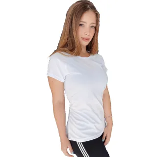 Camiseta Poliéster Dry Fit Feminina Baby Look - Academia, Corrida, Esporte Casual - Branco