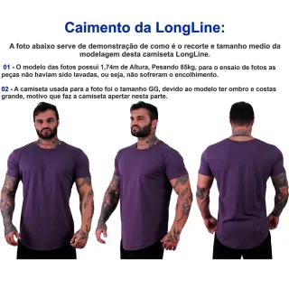 Camisetas Longline MXD Conceito Malha 30.1 Penteada - Kit com Estampas Fitness Sport Academia Animais - Opção 08