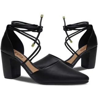 Scarpin Social Munita Amarrar Salto Grosso 29.09 - Nude