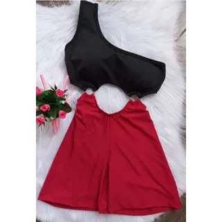 Macaquinho fitness academia curto com bojo alça única argola - Estampa 05