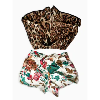 Moda Feminina Estampada: Shorts de Malha Crepe para o Verão - P