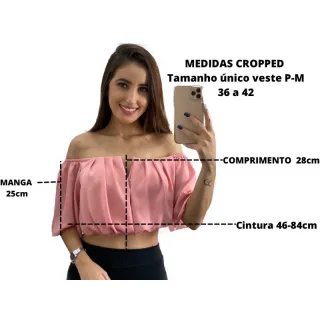 Moda Linda Blusa Feminina Cropped Decote V Ciganinha Tendências Super! - Verde água