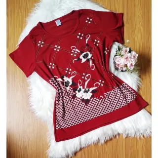 Estilosa Blusinha Manga Curta Plus Size Feminina Moda Evangelica Senhora - Preto