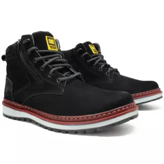 Oferta: Bota de Trabalho Caterpillar Masculina em Couro Legítimo com Zíper - Cinza