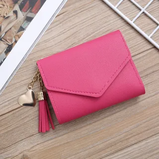 Porta-Cartões com Franjas - Bolsa de Mão Feminina - Vermelho