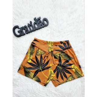 Kit Malha Estampada 3 Shorts Feminino - Dia a Dia - M