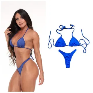 Moda Praia Biquíni Luxo Asa Delta Sem Bojo Calcinha Fio Dental - CONJUNTO BIQ.ROSA