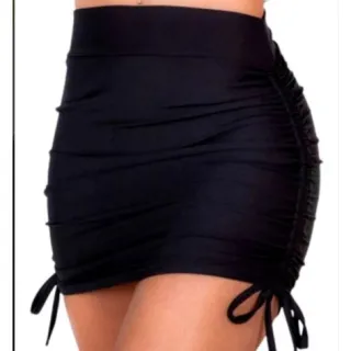 Moda gringa: Saia Curta Feminina Suplex Ajustável Franzida na Lateral