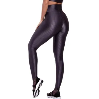 Pronta Entrega Calça Legging Wolfox Fitness Poliamida 3D Dia a Dia Cintura Alta Grossa - Violeta