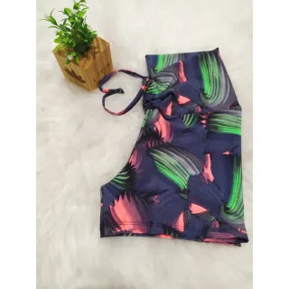 Fitness GG frontal alta cintura corda shortinho - Fuccia