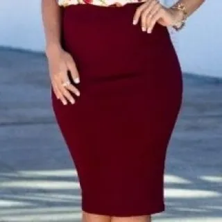 Oferta: Saia Evangélica Social Midi Feminina com Lycra - Ferrugem