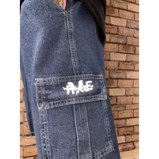 Huge jeans cargo bermuda - Jeans escura