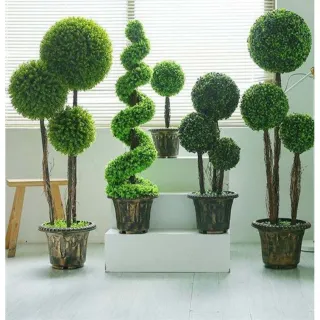 Enfeite de grama artificial para decoração - Bola de buchinho - 12 cm