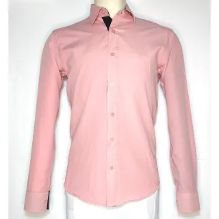 Camisa Slim Fit Rosa Bebê de Manga Longa - Elegância e Estilo - GG